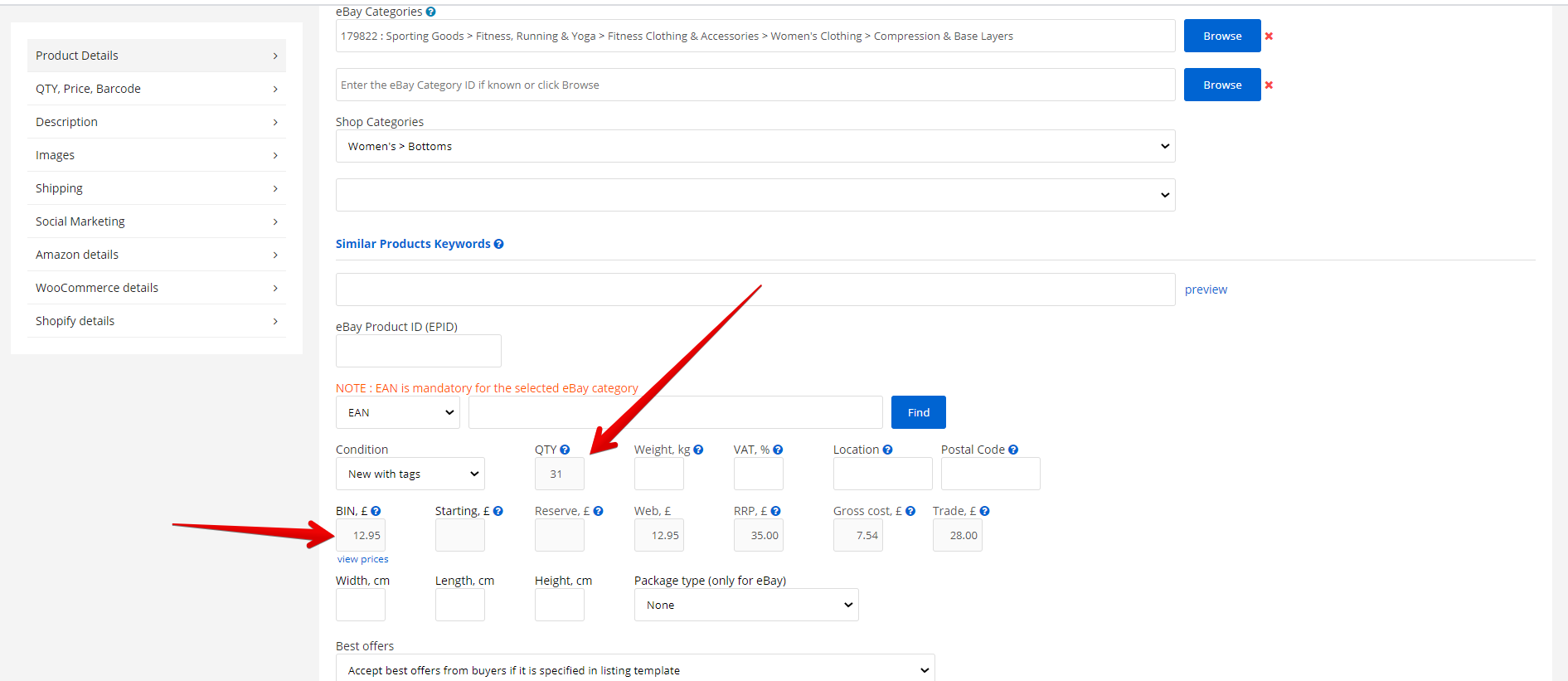How to amend the prices on an item with Variations?