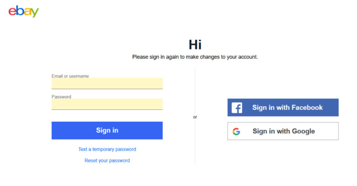sign in to enable 2 step verification on your eBay account